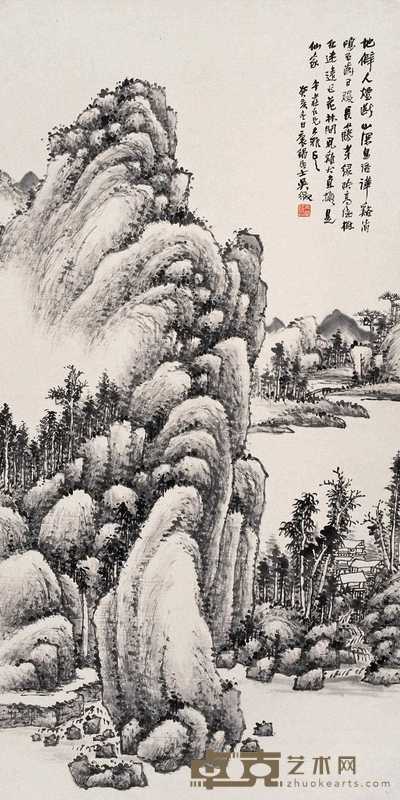 吴徵 署年：癸亥(1923) 山居图 镜心 107×54cm